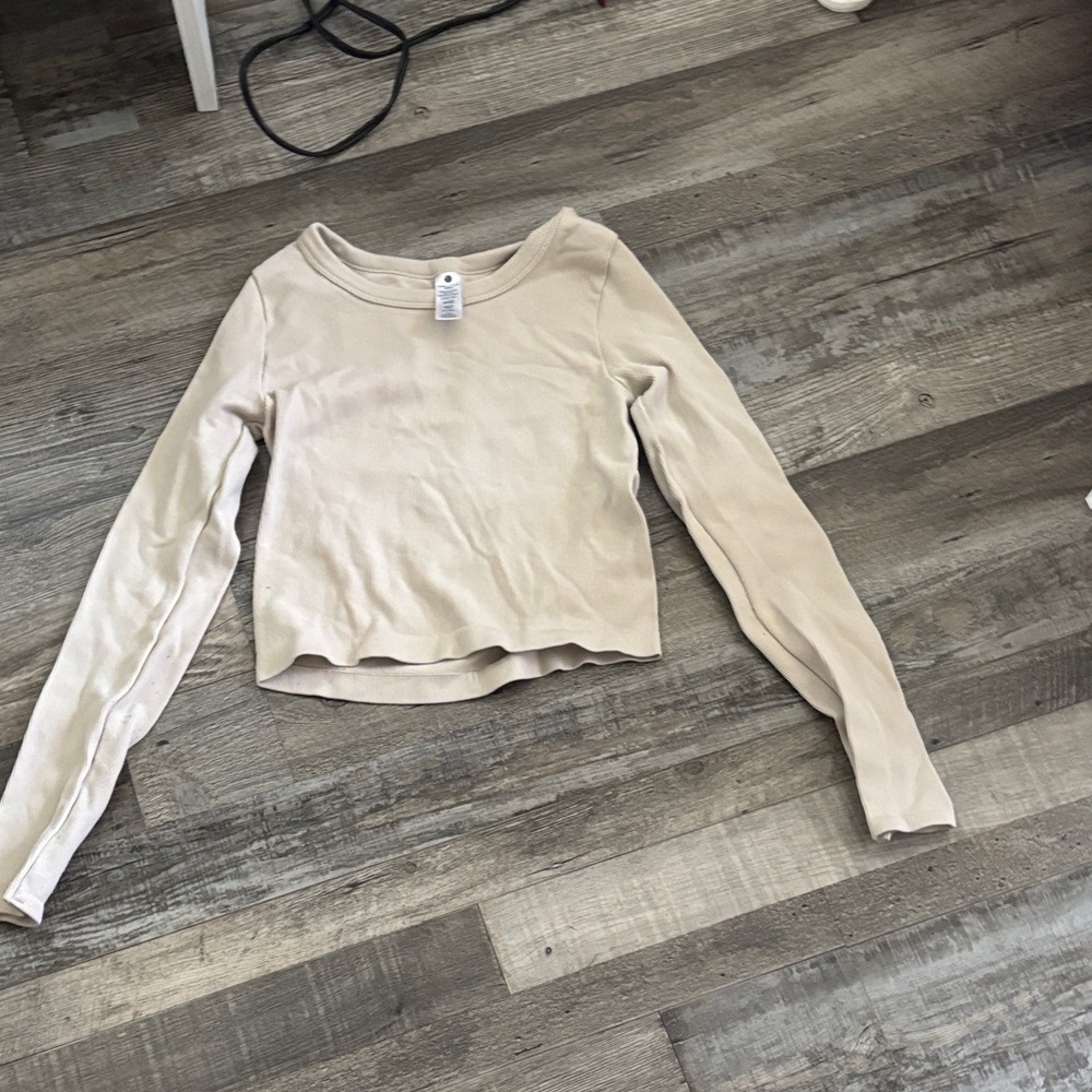 Yogalicious Cream Long Sleeve Sweatshirt